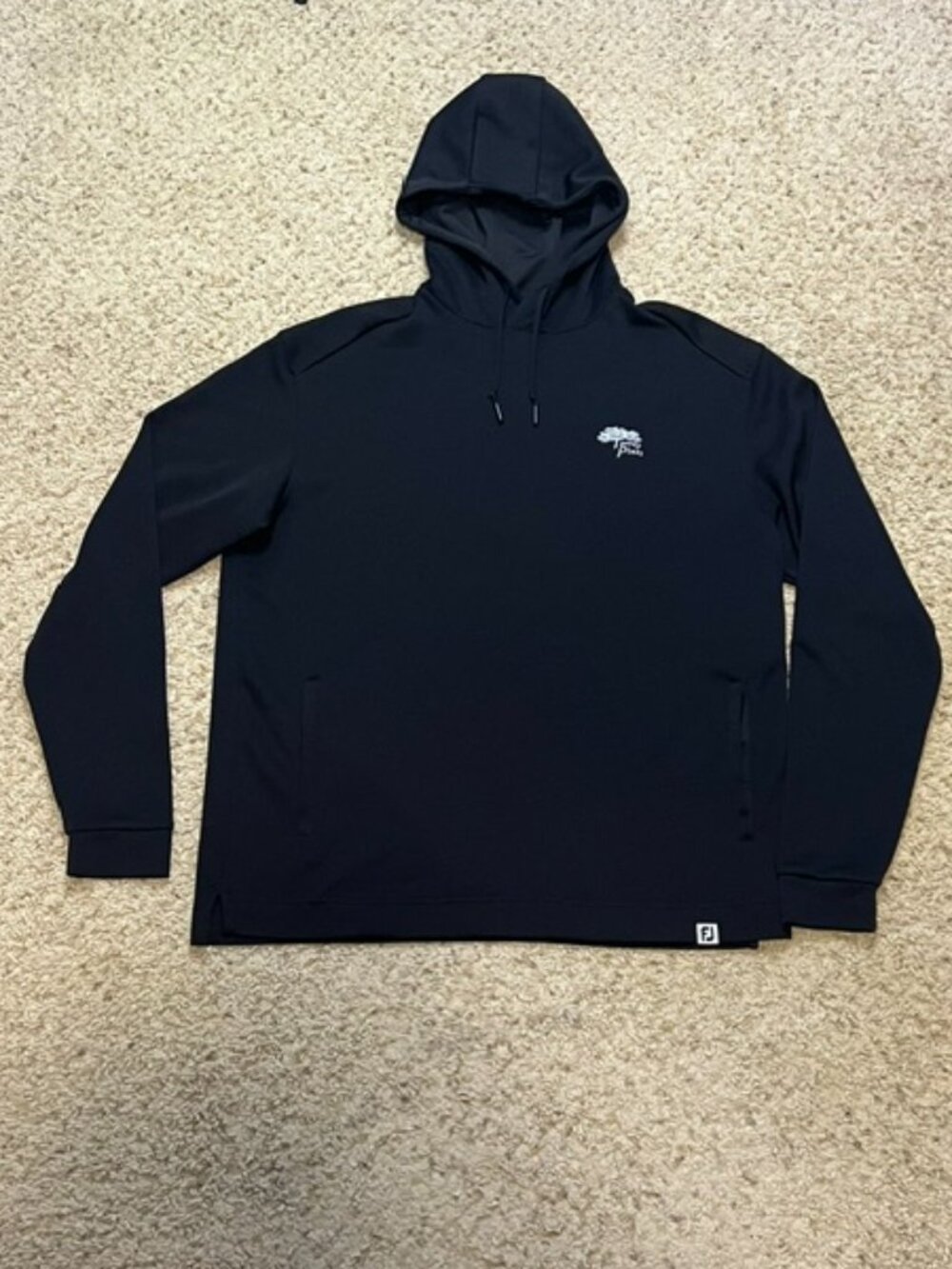 Footjoy Torrey Pines Men Black Lightweight Pullover Hoodie Size Medium EUC Golf